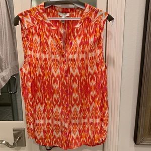 Pink and Orange Joie silk button down blouse